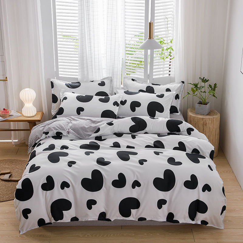 Brushed Four-piece Bed Sheet Duvet Cover Student Pi-Mart