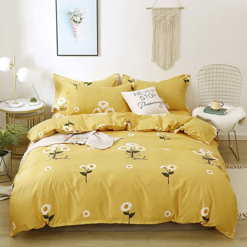 Brushed Four-piece Bed Sheet Duvet Cover Student Pi-Mart