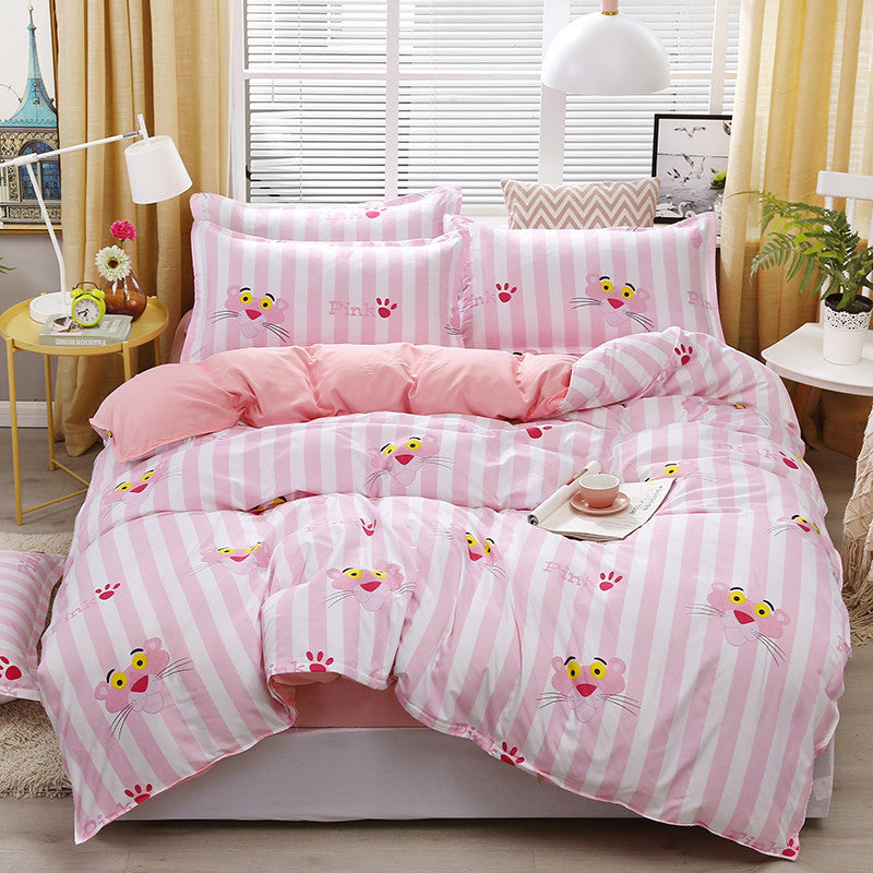 Brushed Four-piece Bed Sheet Duvet Cover Student Pi-Mart
