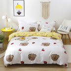 Brushed Four-piece Bed Sheet Duvet Cover Student Pi-Mart