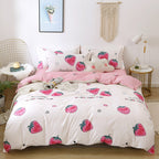 Brushed Four-piece Bed Sheet Duvet Cover Student Pi-Mart