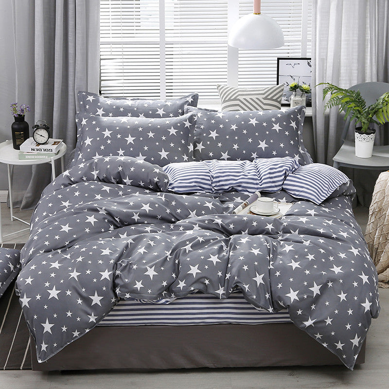 Brushed Four-piece Bed Sheet Duvet Cover Student Pi-Mart