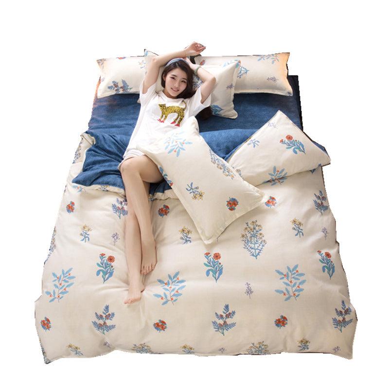 Thickened Cotton Washable Four-piece Cotton Duvet Cover Pi-Mart