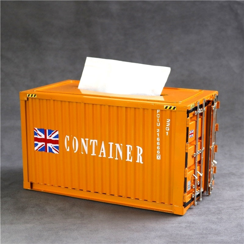 Container Style Wrought Iron Tissue Box Retro Pumping Box