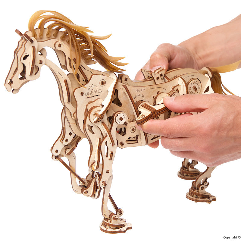Bionic Horse Mechanical Trojan Horse Wooden Mechanical Transmission Model Lootquake LLC