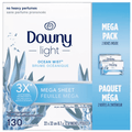 Downy Light Mega Dryer Sheets, Fabric Softener Dryer Sheets, Ocean Mist, 130 Count