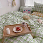 Simple Checkered Sheets, Duvet Cover And Bedding Set Of Four Pi-Mart