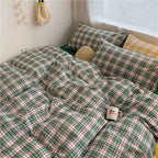 Simple Checkered Sheets, Duvet Cover And Bedding Set Of Four Pi-Mart