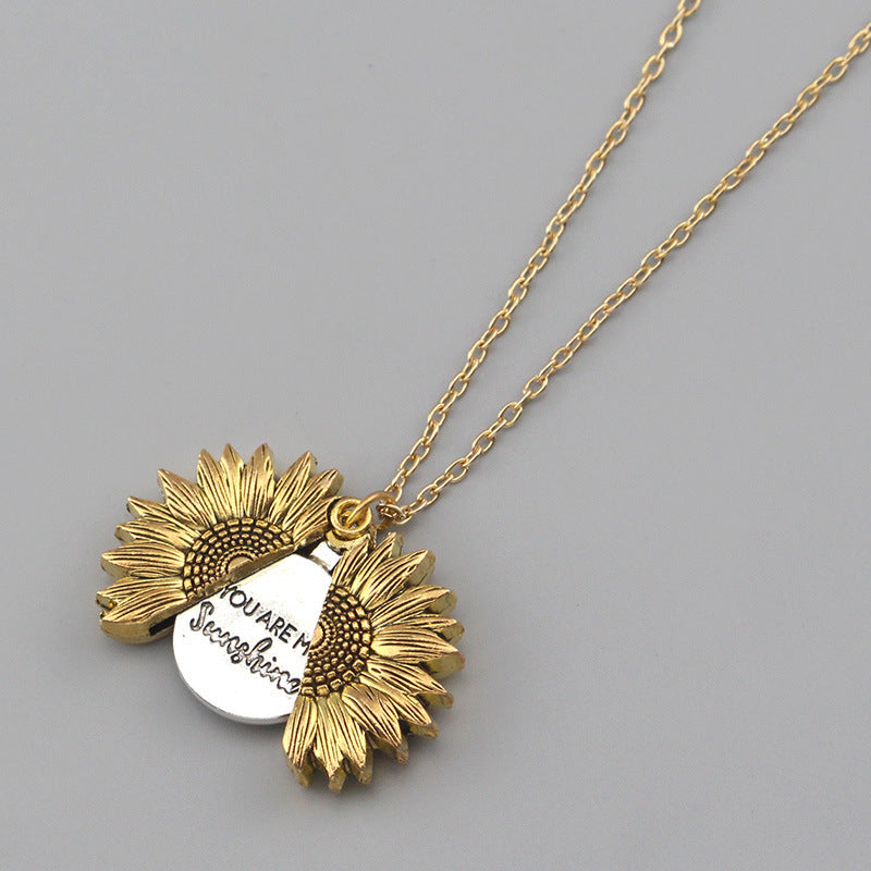 You Are My Sunshine Sunflower Necklace Women Men Pi-Mart