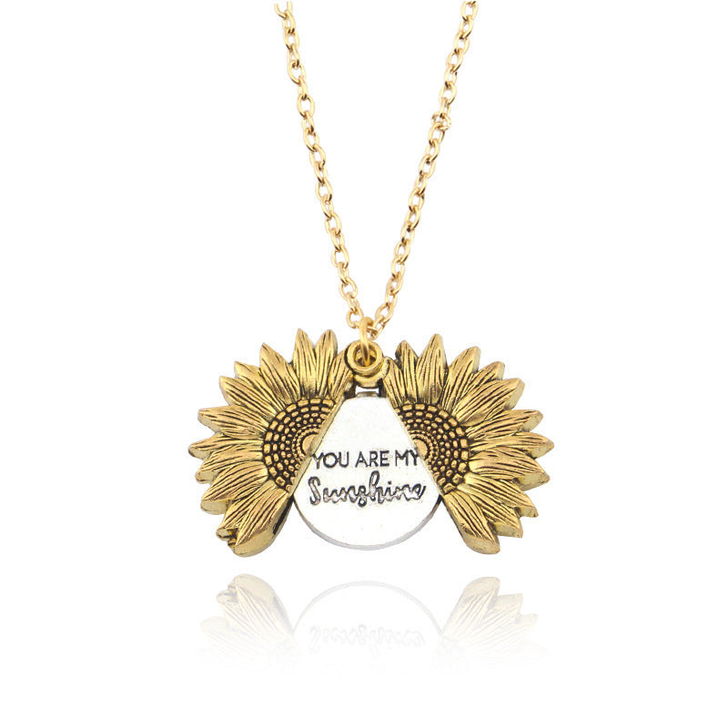You Are My Sunshine Sunflower Necklace Women Men Pi-Mart
