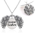 You Are My Sunshine Sunflower Necklace Women Men Pi-Mart