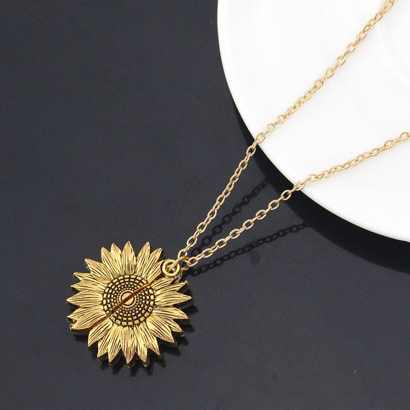You Are My Sunshine Sunflower Necklace Women Men Pi-Mart