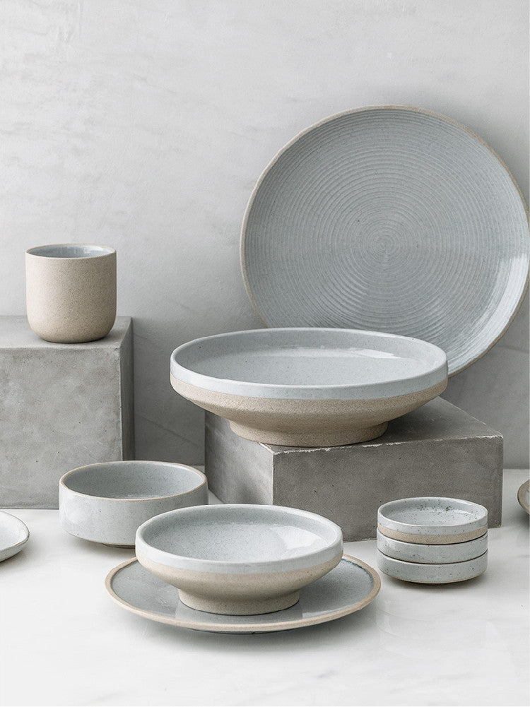 Household Dinner Plate, Flat Plate, Bowl And Plate Set Pi-Mart