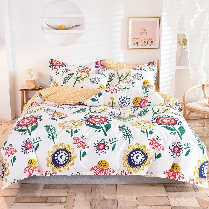 Student Dormitory Three-Piece Duvet Cover, Bed Linen And Bedding Pi-Mart