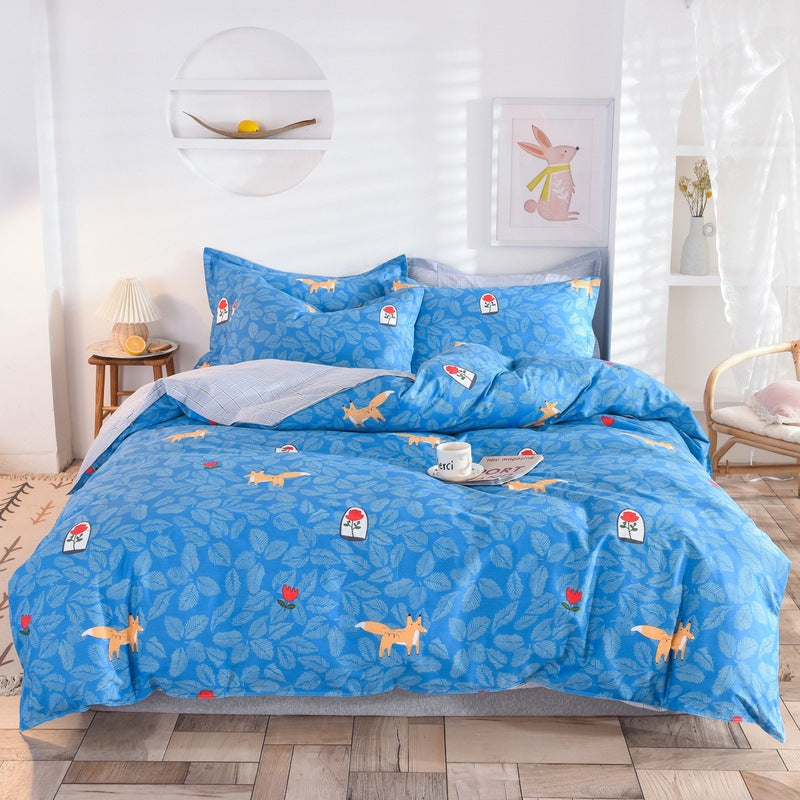 Student Dormitory Three-Piece Duvet Cover, Bed Linen And Bedding Pi-Mart