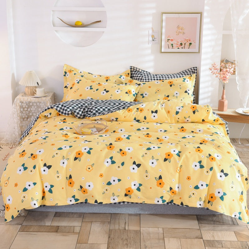 Student Dormitory Three-Piece Duvet Cover, Bed Linen And Bedding Pi-Mart
