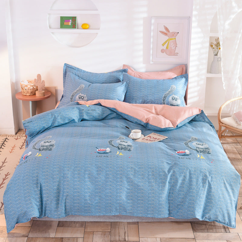 Student Dormitory Three-Piece Duvet Cover, Bed Linen And Bedding Pi-Mart