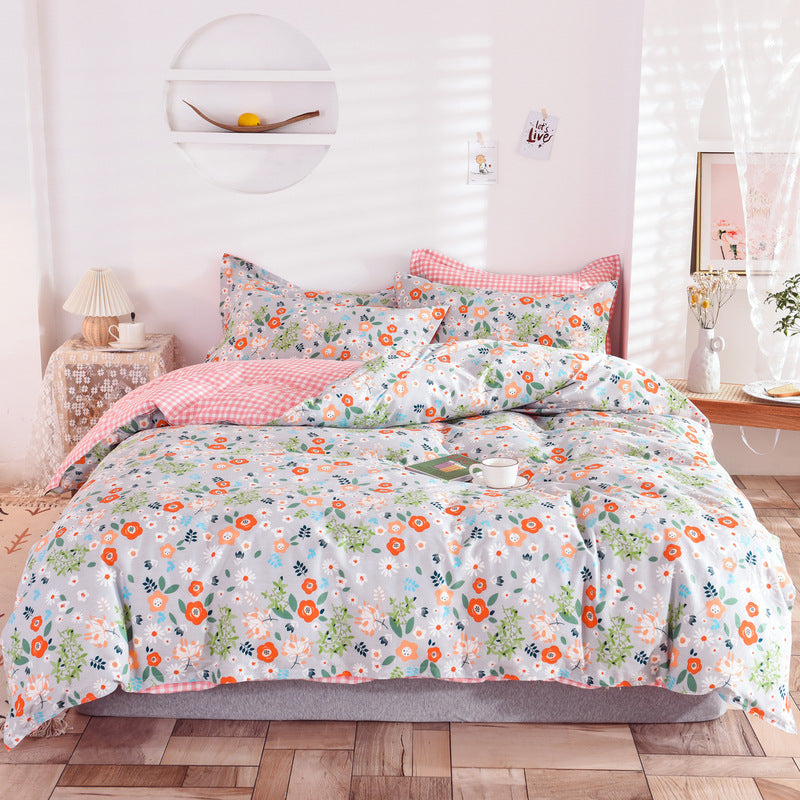 Student Dormitory Three-Piece Duvet Cover, Bed Linen And Bedding Pi-Mart