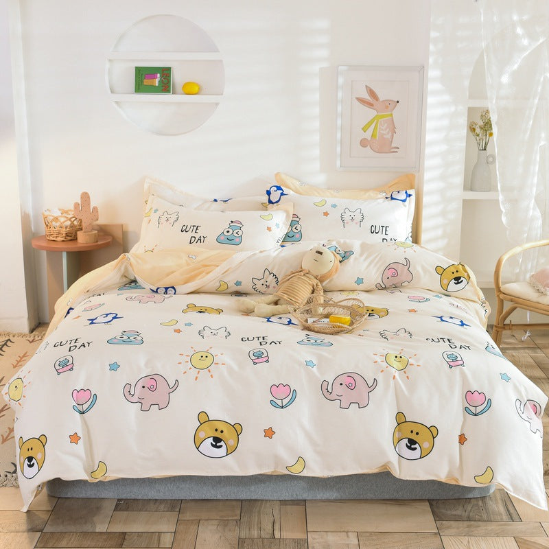 Student Dormitory Three-Piece Duvet Cover, Bed Linen And Bedding Pi-Mart