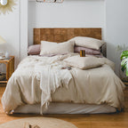Summer Light Luxury Pure Color Tencel Four-piece Set Simple Ice Silk Cool Feeling Silky Nude Sleeping Quilt Cover Bed Sheet Bedding Pi-Mart