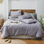 Summer Light Luxury Pure Color Tencel Four-piece Set Simple Ice Silk Cool Feeling Silky Nude Sleeping Quilt Cover Bed Sheet Bedding Pi-Mart