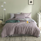 Summer Light Luxury Pure Color Tencel Four-piece Set Simple Ice Silk Cool Feeling Silky Nude Sleeping Quilt Cover Bed Sheet Bedding Pi-Mart