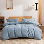 Washed Cotton Four-piece Set, Simple Bedding, Home Textile Cotton Quilt Cover, Bed Sheet Pi-Mart
