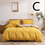 Washed Cotton Four-piece Set, Simple Bedding, Home Textile Cotton Quilt Cover, Bed Sheet Pi-Mart