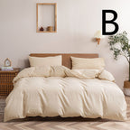 Washed Cotton Four-piece Set, Simple Bedding, Home Textile Cotton Quilt Cover, Bed Sheet Pi-Mart