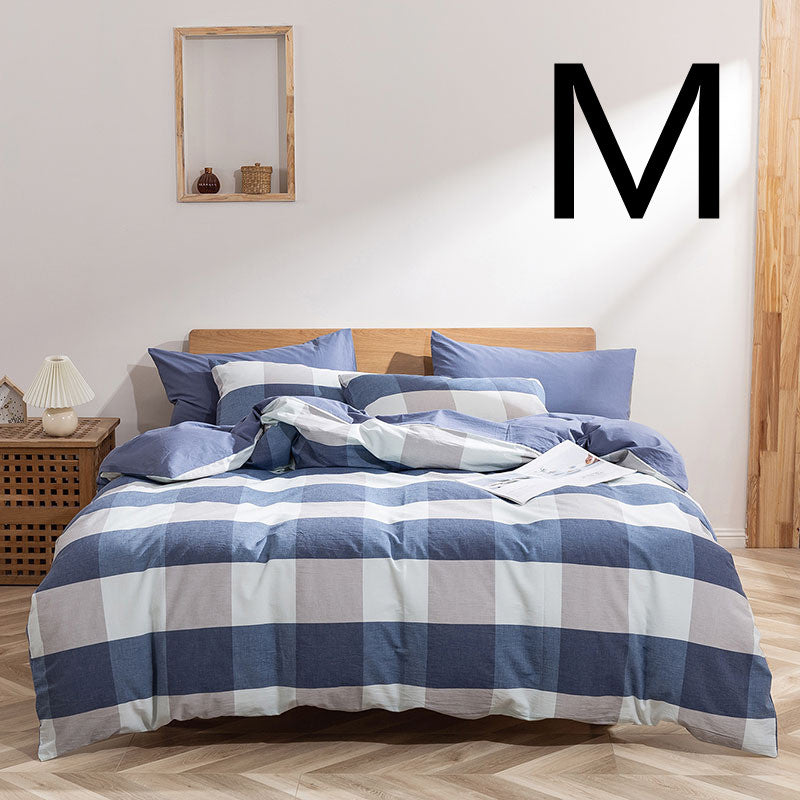 Washed Cotton Four-piece Set, Simple Bedding, Home Textile Cotton Quilt Cover, Bed Sheet Pi-Mart