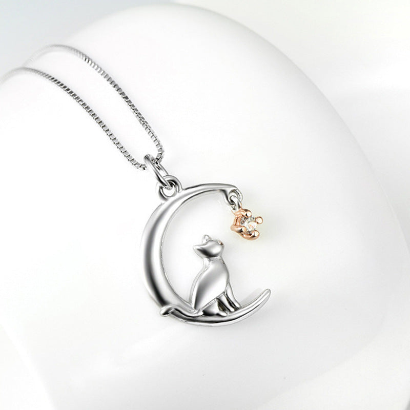 Moon Cat Pendant Necklace Pi-Mart