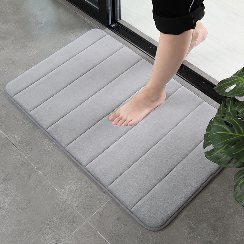 Home Bath Mat Coral Fleece Bathroom Carpet Water Absorption Non-slip Memory Foam Absorbent Washable Rug Toilet Floor Mat Pi-Mart