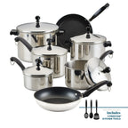 Farberware Classic 15 Piece Stainless Steel Pots and Pans Set