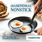 Farberware 2-Piece Easy Clean Aluminum Non-Stick Frying Pan/Fry Pan/Skillet, Black