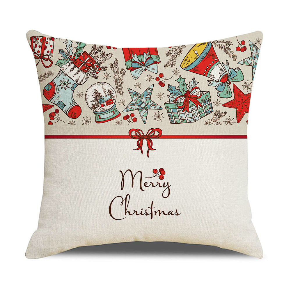 Santa Printed Cushion Sofa Cushion Home Furnishing Pi-Mart