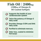 Nature's Bounty Fish Oil Softgels; Double Strength; 2400 mg; 90 Count EasyOptionXY LLC
