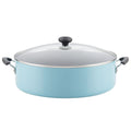Farberware 14" Easy Clean Nonstick Family Pan, Jumbo Cooker with Lid, Aqua
