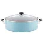 Farberware 14" Easy Clean Nonstick Family Pan, Jumbo Cooker with Lid, Aqua