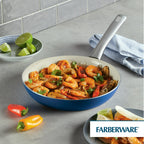NEW Farberware Vibrance 10 inch Ceramic Frying Pan, Blue