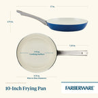 NEW Farberware Vibrance 10 inch Ceramic Frying Pan, Blue