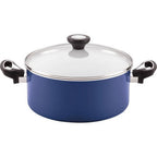 Farberware PURECOOK 12 Piece Ceramic Nonstick Pots and Pans Set, Blue