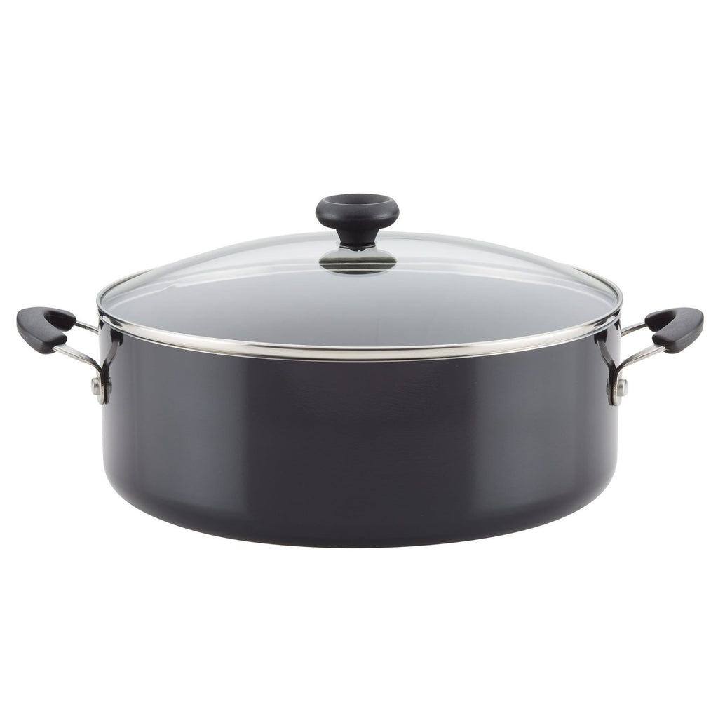 Farberware Easy Clean 8 Quart Aluminum Nonstick Stockpot, Black