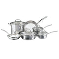 Farberware Millennium 10 Piece Stainless Steel Pots and Pans, Silver
