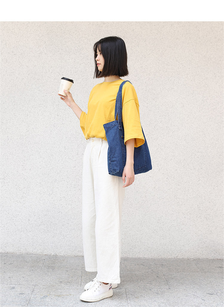 Denim handbag Pi-Mart