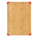 Farberware 15-inch by 21-inch Bamboo Wood Cutting Board with Red Non-slip Corners