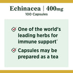 Nature's Bounty Echinacea Whole Herb Capsules; 400 mg; 100 Count EasyOptionXY LLC