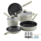 Farberware DuraStrong 12 Piece Nonstick Pots and Pans Set, Gray
