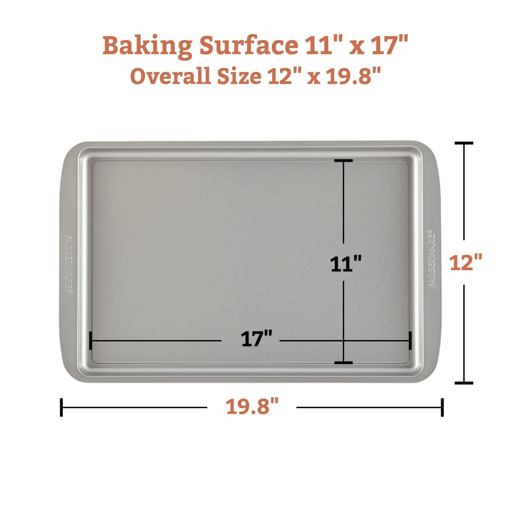 Farberware 11 x 17 Inch Bakeware Nonstick Cookie Pan, Gray