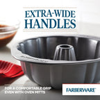 Farberware 10-Inch Nonstick Bakeware Fluted Mold, Gray