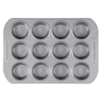 Farberware Nonstick Bakeware 12-Cup Muffin Pan and Cake Pan Set, 4-Piece, Gray